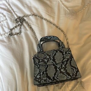 Blue snakeskin bag